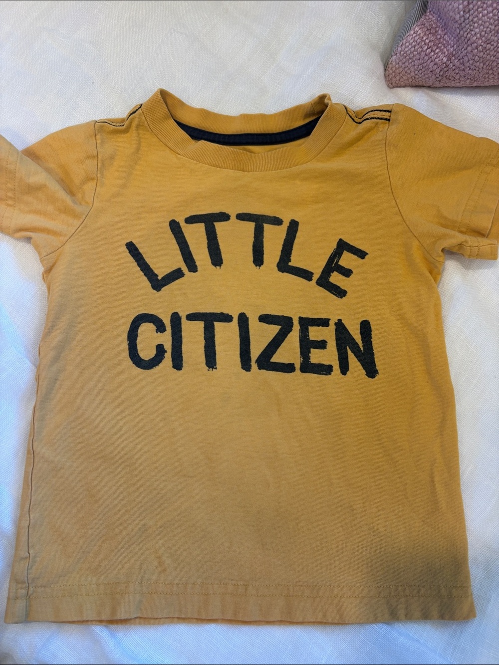Tea Collection Mustard Yellow 'Little Citizen' Short Sleeve Tee
